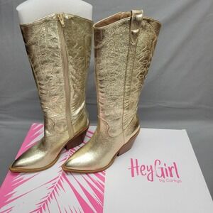 NIB Hey Girl by Corkys Women's Boots Howdy Gold Metallic  Size 6